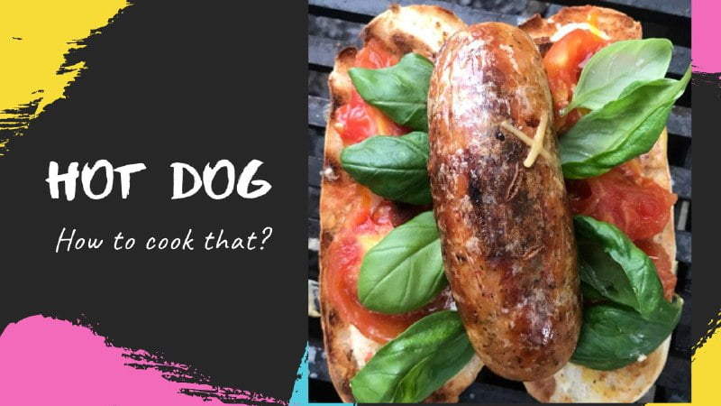 Hot dog with mozzarella sauce & caramelized onion
